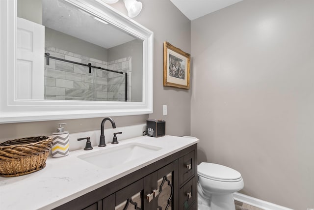 308 Old Stage Rd, Mullins, SC 29574 - full bath with vanity, a shower stall, and toilet