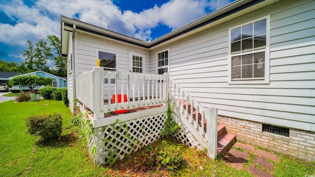 434 Deer Path, Calabash, NC 28467 - wooden deck with a lawn