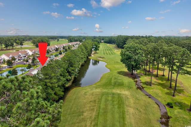 265 Connemara Dr Unit D, Myrtle Beach, SC 29579 - bird's eye view of a nearby body of water, a tree filled landscape, and a golf club