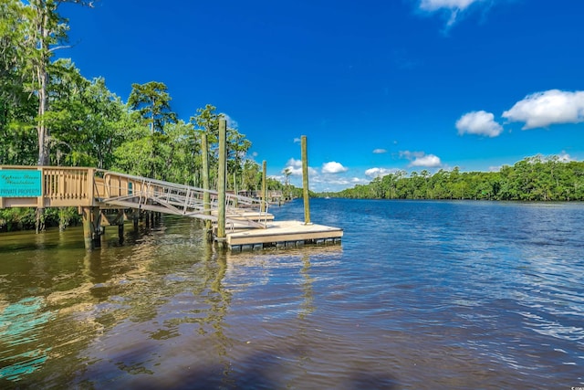 904 Moultrie Cir, Myrtle Beach, SC 29588 - dock featuring a water view