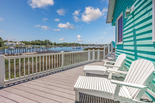 4534 Landing Rd, Little River, SC 29566 - wooden terrace featuring a water view