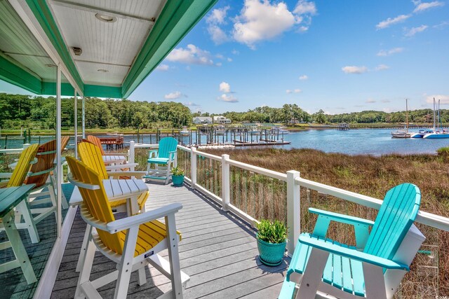 4534 Landing Rd, Little River, SC 29566 - deck featuring a water view