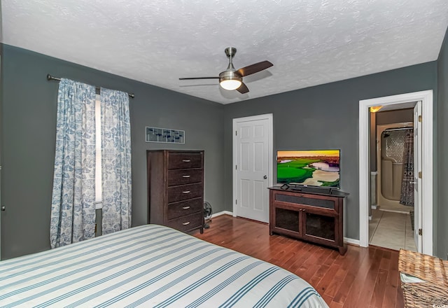 4018 Fairway Lakes Dr Unit 4018, Myrtle Beach, SC 29577 - bedroom featuring wood finished floors, a textured ceiling, and ceiling fan