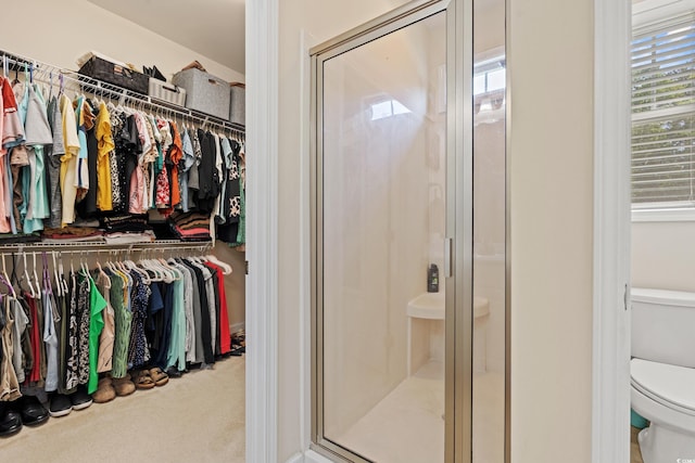 309 Foxpath Loop, Myrtle Beach, SC 29588 - full bathroom featuring plenty of natural light, a stall shower, and a walk in closet