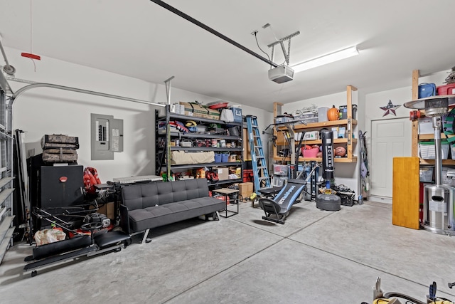 309 Foxpath Loop, Myrtle Beach, SC 29588 - garage with electric panel and a garage door opener