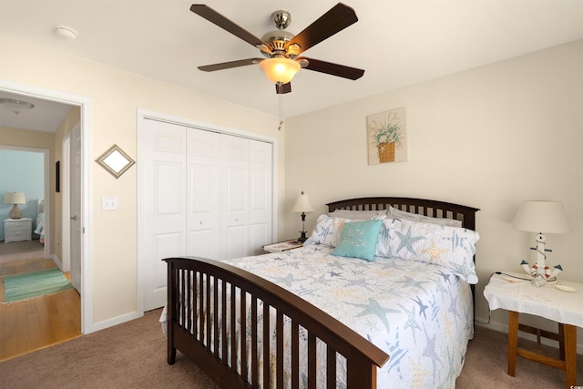 357 Southern Breezes Cir, Murrells Inlet, SC 29576 - carpeted bedroom featuring a closet and a ceiling fan