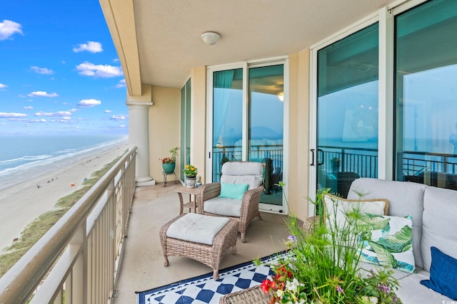 603 S Ocean Blvd Unit 1504, North Myrtle Beach, SC 29582 - balcony featuring view of water and beach