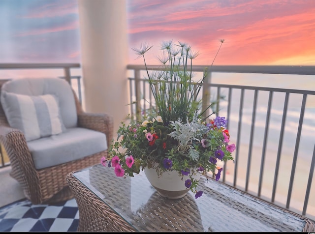 603 S Ocean Blvd Unit 1504, North Myrtle Beach, SC 29582 - view of balcony at dusk