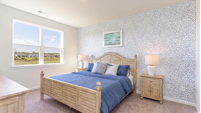 3554 Ashridge Way, Conway, SC 29526 - bedroom featuring carpet, wallpapered walls, and an accent wall