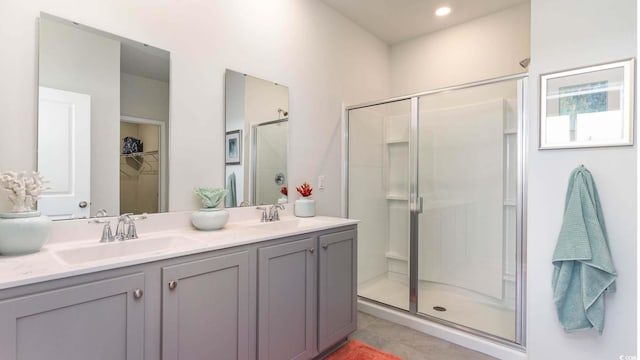 3554 Ashridge Way, Conway, SC 29526 - full bathroom with a stall shower, double vanity, and a walk in closet