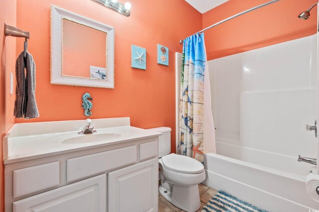 22 Ocean Blvd N, Surfside Beach, SC 29575 - full bath with vanity, shower / bath combo, and tile patterned flooring