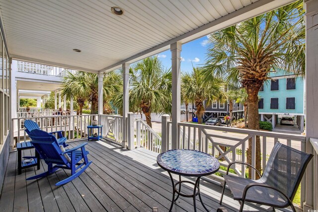 22 Ocean Blvd N, Surfside Beach, SC 29575 - view of wooden terrace