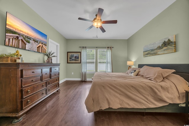 321 Sanctuary Ct, Myrtle Beach, SC 29588 - bedroom with dark wood-style floors and ceiling fan