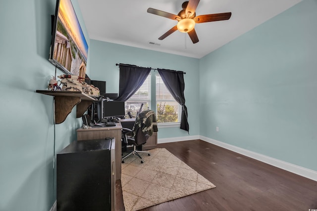 321 Sanctuary Ct, Myrtle Beach, SC 29588 - office space featuring ceiling fan and wood finished floors
