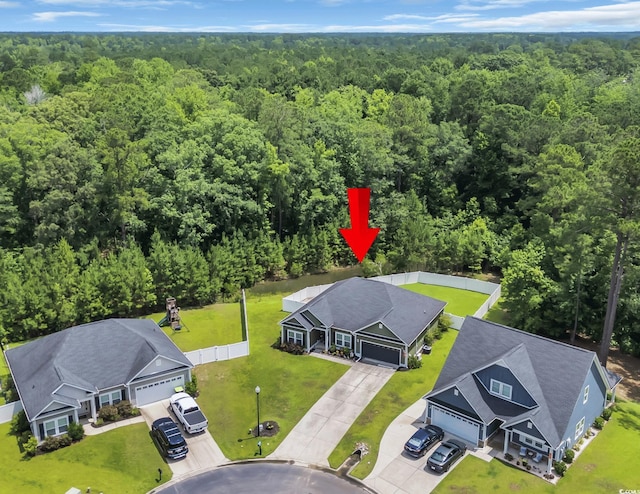 321 Sanctuary Ct, Myrtle Beach, SC 29588 - bird's eye view of a heavily wooded area