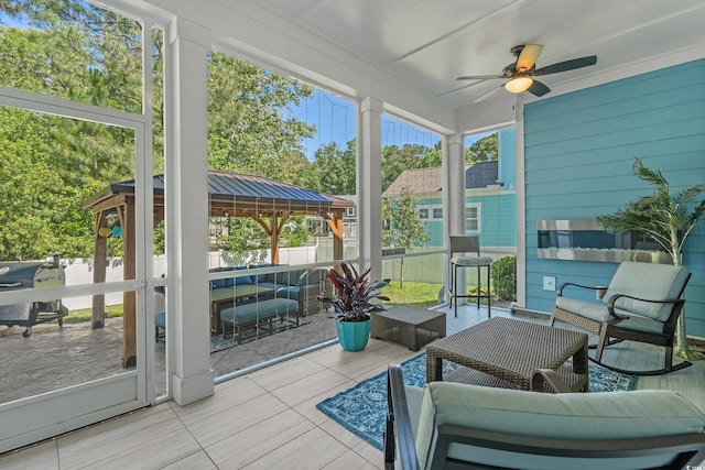 945 Waterbridge Blvd, Myrtle Beach, SC 29579 - sunroom / solarium with ceiling fan and an outdoor hangout area