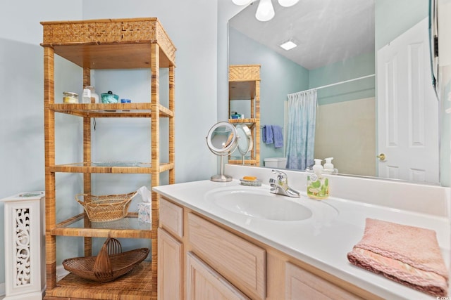 2150 Longwood Lakes Dr Unit 2150, Myrtle Beach, SC 29579 - bathroom featuring vanity and a shower with curtain