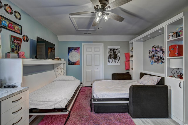 4525 Landing Rd, Little River, SC 29566 - bedroom with a closet and a ceiling fan