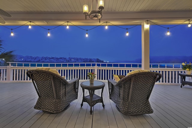 4525 Landing Rd, Little River, SC 29566 - view of deck at night