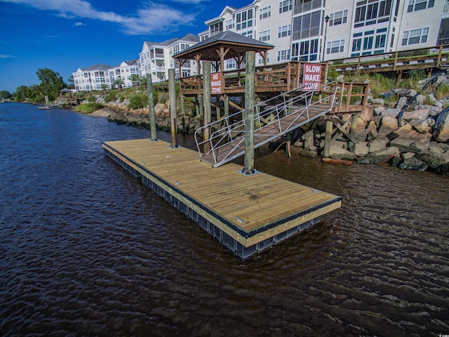 901 W Port Dr Unit 305, North Myrtle Beach, SC 29582 - dock featuring a water view and a gazebo