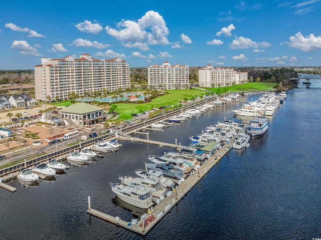 5825 Catalina Dr Unit 125, North Myrtle Beach, SC 29582 - bird's eye view of a marina and a large body of water