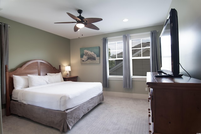 4901 N Market St, North Myrtle Beach, SC 29582 - bedroom featuring light colored carpet and ceiling fan