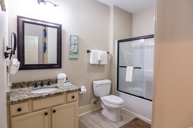 4901 N Market St, North Myrtle Beach, SC 29582 - bathroom with vanity and combined bath / shower with glass door