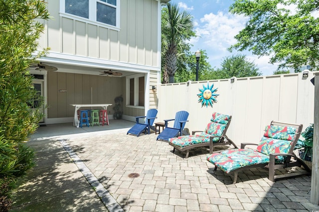 4901 N Market St, North Myrtle Beach, SC 29582 - view of patio / terrace with ceiling fan