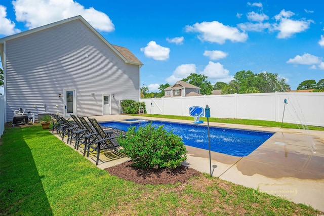 547 Pacific Commons Dr, Surfside Beach, SC 29575 - view of swimming pool with a fenced backyard, a hot tub, and a patio area