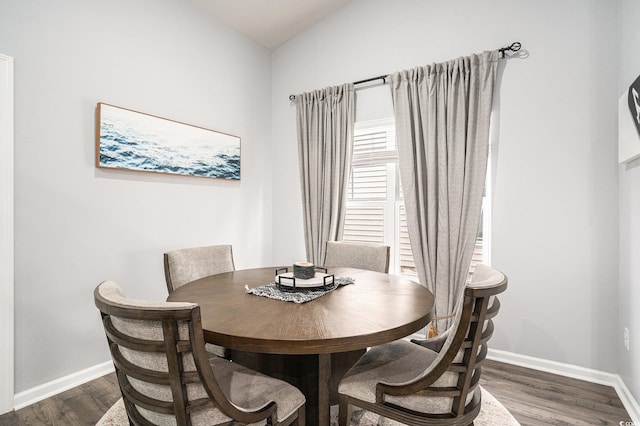 1807 Berkley Village Loop, Myrtle Beach, SC 29579 - dining room with dark wood-style flooring and vaulted ceiling