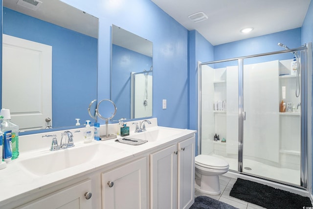 1807 Berkley Village Loop, Myrtle Beach, SC 29579 - full bathroom featuring a shower stall, tile patterned flooring, and double vanity
