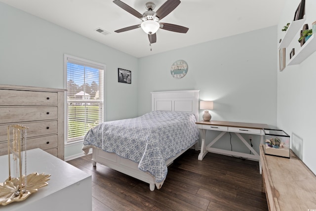 540 Chanted Dr, Murrells Inlet, SC 29576 - bedroom with dark wood-type flooring and a ceiling fan