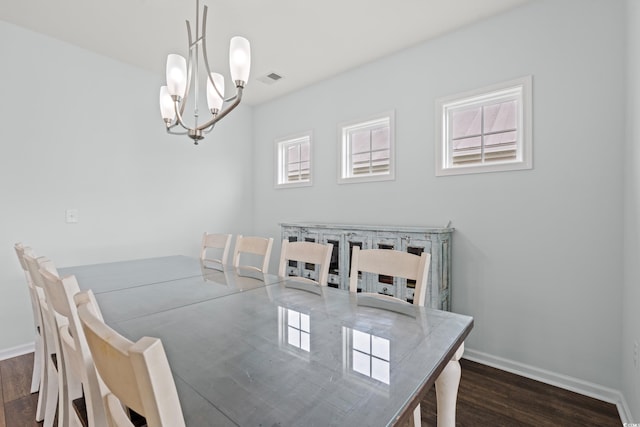 540 Chanted Dr, Murrells Inlet, SC 29576 - dining room featuring a chandelier and dark wood-style flooring