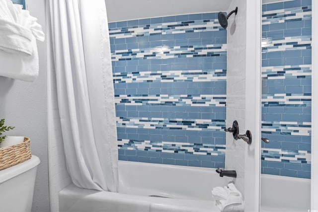 2001 S Ocean Blvd Unit 1408, Myrtle Beach, SC 29577 - bathroom with shower / bathtub combination with curtain and toilet