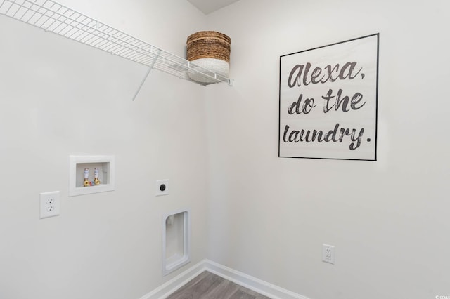 173 Dagger Ct, Myrtle Beach, SC 29588 - laundry room with hookup for a washing machine, electric dryer hookup, and wood finished floors