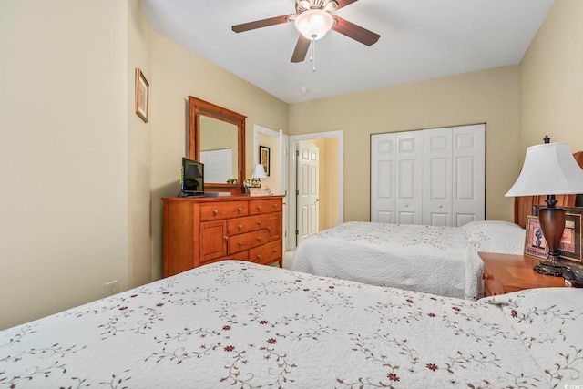 1009 World Tour Blvd Unit 105, Myrtle Beach, SC 29579 - bedroom with a closet and a ceiling fan