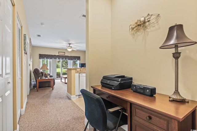 1009 World Tour Blvd Unit 105, Myrtle Beach, SC 29579 - home office featuring ceiling fan and light carpet
