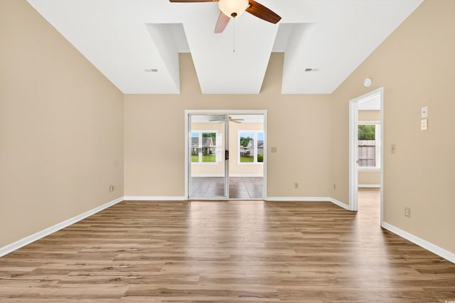 131 Pine Lake Cir, Ocean Isle Beach, NC 28469 - empty room with a ceiling fan and light wood-style flooring