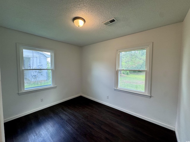 109 S Maple Ave, Andrews, SC 29510 - spare room featuring plenty of natural light, dark wood-style flooring, and a textured ceiling