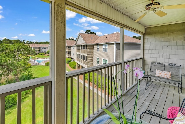 140 S Cove Pl Unit 6C, Pawleys Island, SC 29585 - balcony featuring ceiling fan and a residential view