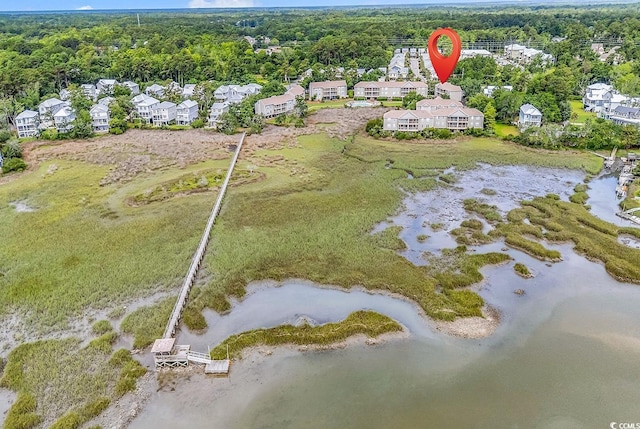 140 S Cove Pl Unit 6C, Pawleys Island, SC 29585 - aerial view of property and surrounding area featuring a large body of water and nearby suburban area