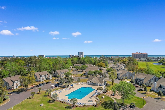 503 20th Ave N Unit 29-C, North Myrtle Beach, SC 29582 - bird's eye view of a nearby body of water and a pool area
