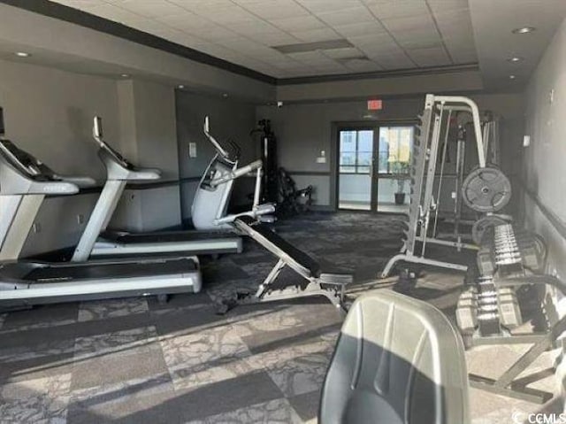 2000 S Ocean Blvd Unit V405, Myrtle Beach, SC 29577 - workout area with carpet flooring