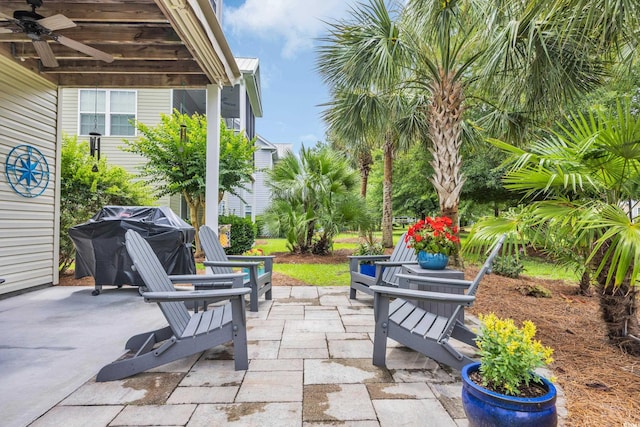 1413 Cottage Cove Cir N, Myrtle Beach, SC 29582 - view of patio featuring ceiling fan and a grill