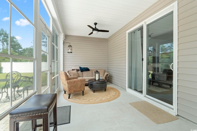 308 Firenze Loop, Myrtle Beach, SC 29579 - sunroom featuring ceiling fan, healthy amount of natural light, and an outdoor hangout area