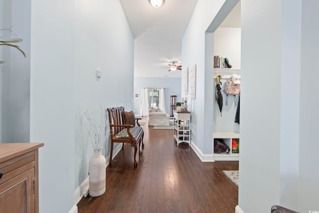 308 Firenze Loop, Myrtle Beach, SC 29579 - hallway featuring dark wood-style flooring and baseboards