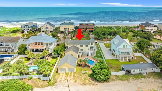 4806 S Ocean Blvd, Surfside Beach, SC 29575 - aerial perspective of suburban area with expansive coastline and a pool area