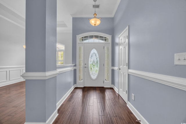 760 Carolina Farms Blvd, Myrtle Beach, SC 29579 - entrance foyer featuring dark wood-type flooring, ornamental molding, and a towering ceiling