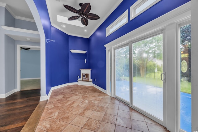 760 Carolina Farms Blvd, Myrtle Beach, SC 29579 - empty room featuring a ceiling fan, ornamental molding, and healthy amount of natural light