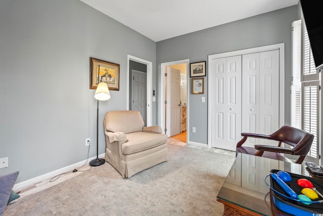 1663 Harbor Dr, North Myrtle Beach, SC 29582 - sitting room featuring baseboards and carpet floors